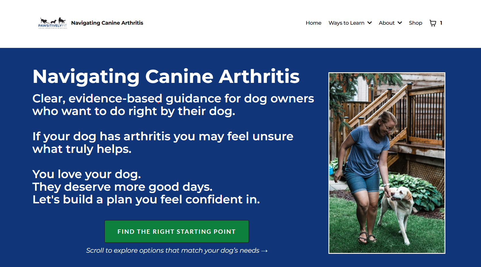 Image of Navigating Canine Arthritis Website